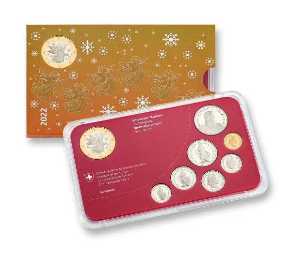 Weihnachtsmünzsatz 2022 Stempelglanz