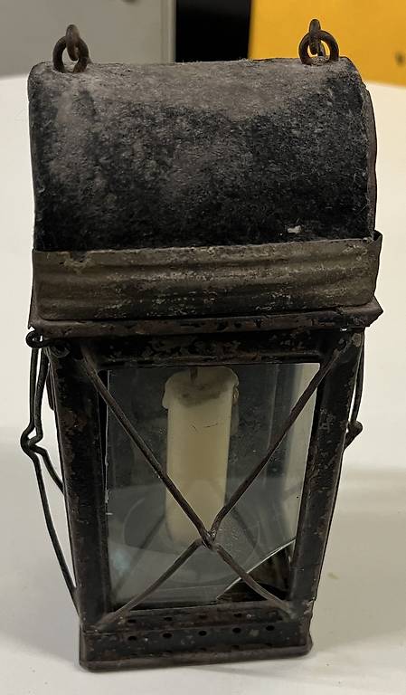 Antike Militärlaterne, Windlicht, Wandlampe, Deko