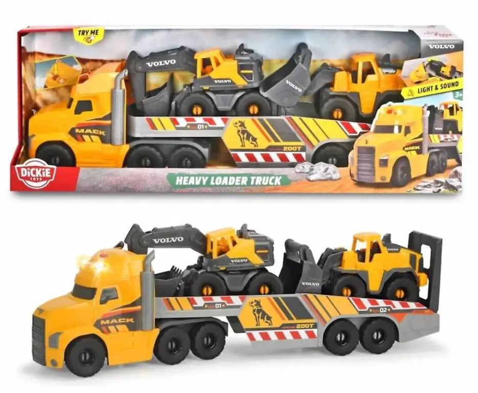 Truck/ Lastwagen mit 2 Volvo Baustellenfahrzeugen