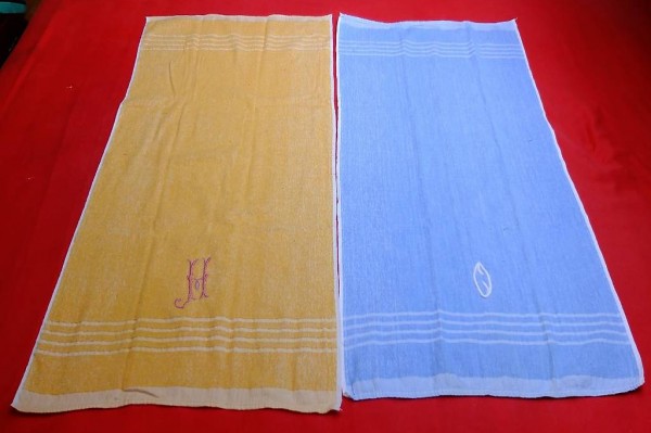 2 Serviette Linge de Bain Badetuch Badewäsche Bleu Jaune Mar