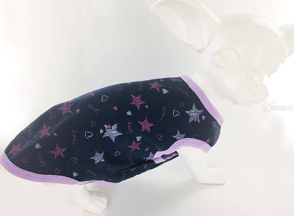  M+F LILA-LOVE shirt blau für chihuahua