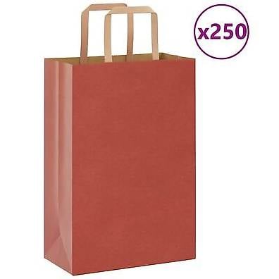 Papiertragetaschen 250 Stk. mit Henkeln Rot 32x17x44 cm 4737
