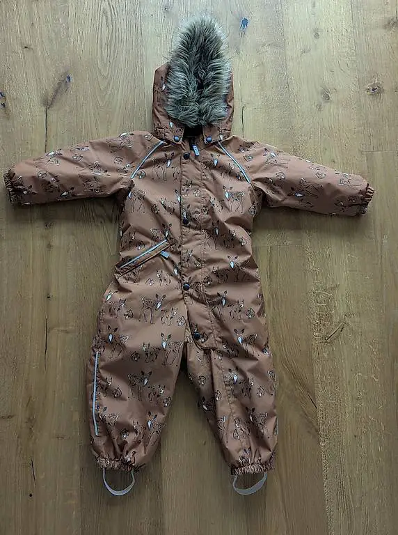 Schneeanzug Reima TEC braun mit Fell, Gr. 98