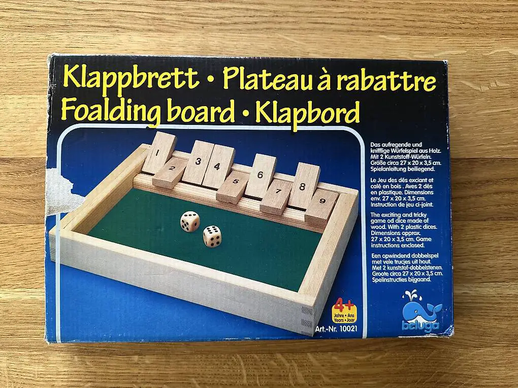 Beluga Klappbrett Holz, Würfelspiel