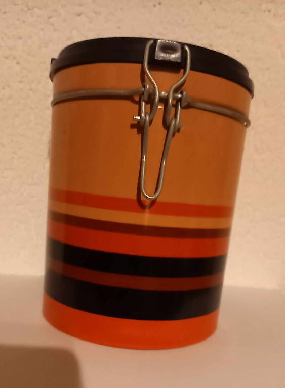 Metal Coffee Dose mit Bügel 1960s Vintage