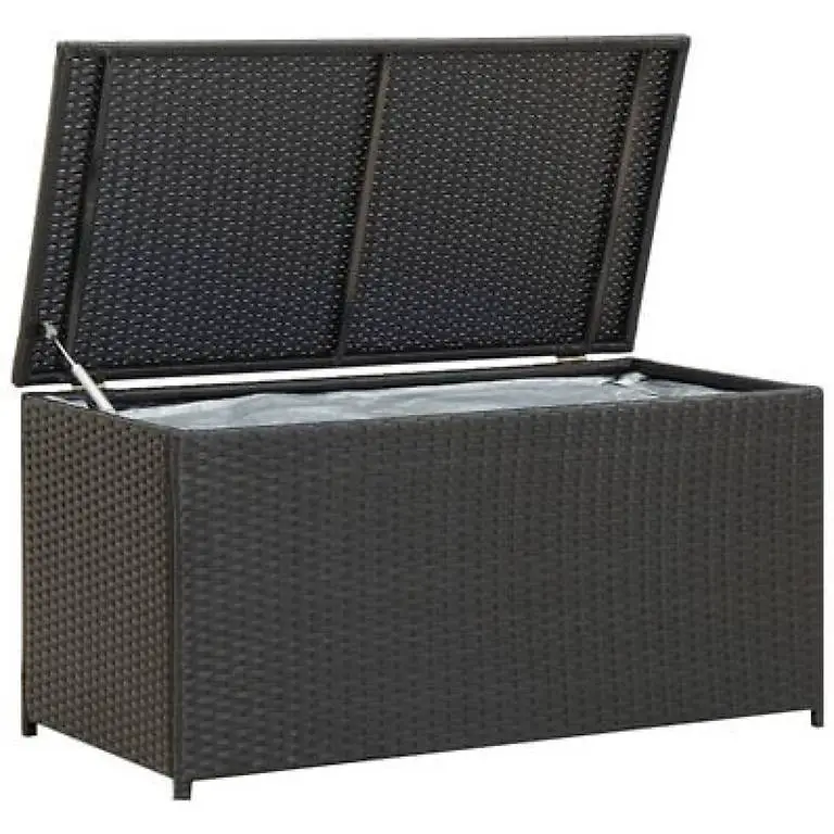 Gartenbox Poly Rattan 100x50x50 cm Schwarz 293737
