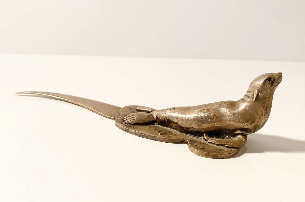 Baltensperger 925 Silber Brieföffner Seehund Robbe.