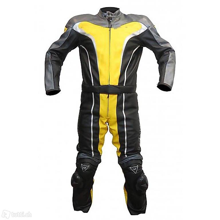 DAINESE zweiteil. LEDERKOMBI gelb neuwertig Gr. 50