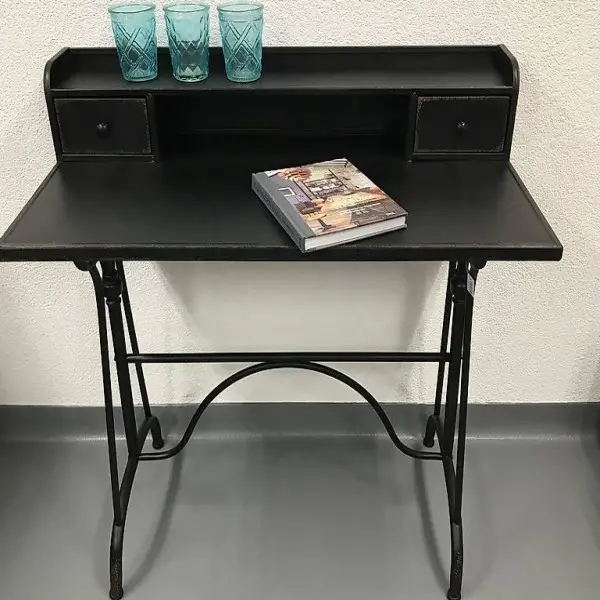  Sekretär Schreibtisch - Oxford - Metall schwarz