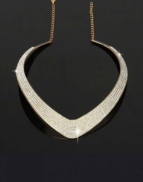  (Nr28) HALSKETTE VOLLER KRISTALL STRASS