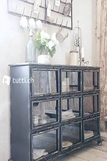 Schrank Sideboard Metall schwarz oder weiss JDL