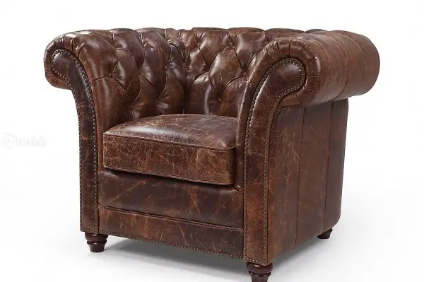  100% VOLLLEDER ANTIK STIL LEDER SOFA 1 SITZER NEU WINCHESTER