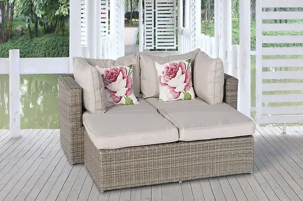Rattan Lounge-Sofa Set Naturalstil