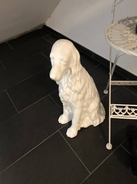 Hund Spaniel Porzellan ca 60cm h
