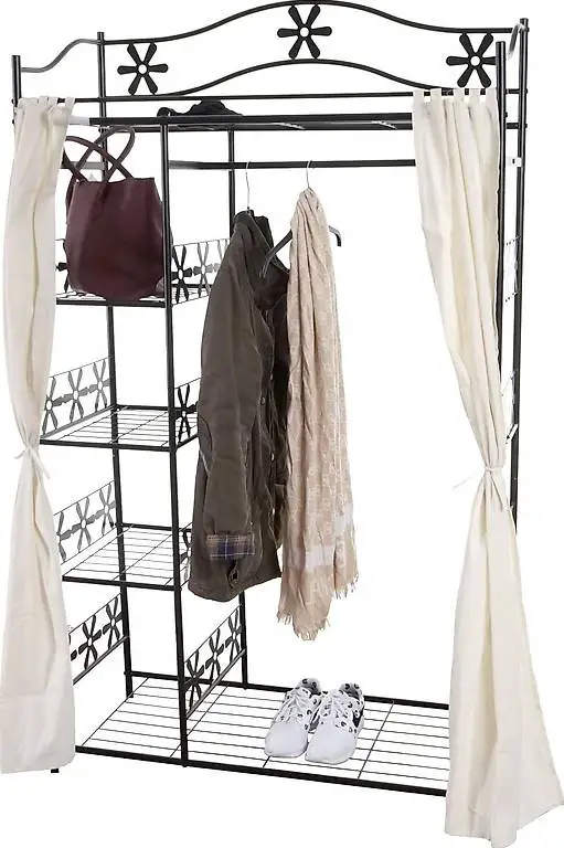 Metall-Garderobe Genf, Garderobenständer Kleiderschrank Meta