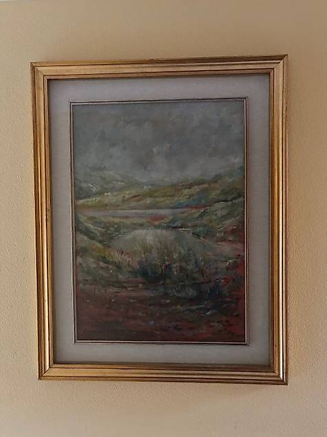 Quadro olio su tela Veduta del lago di Como