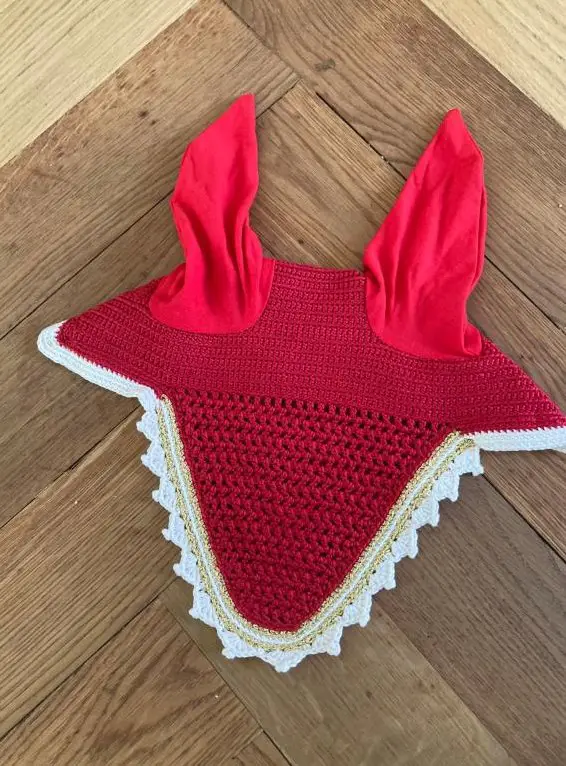 NEUSchönes Ohrengarn rot, selbstgemacht