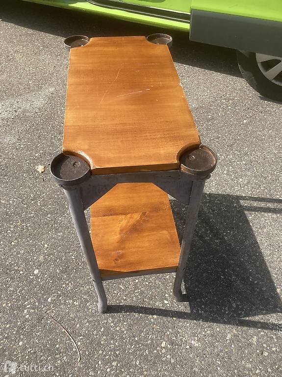 Beistellmöbel Blech Holz ca. 1940