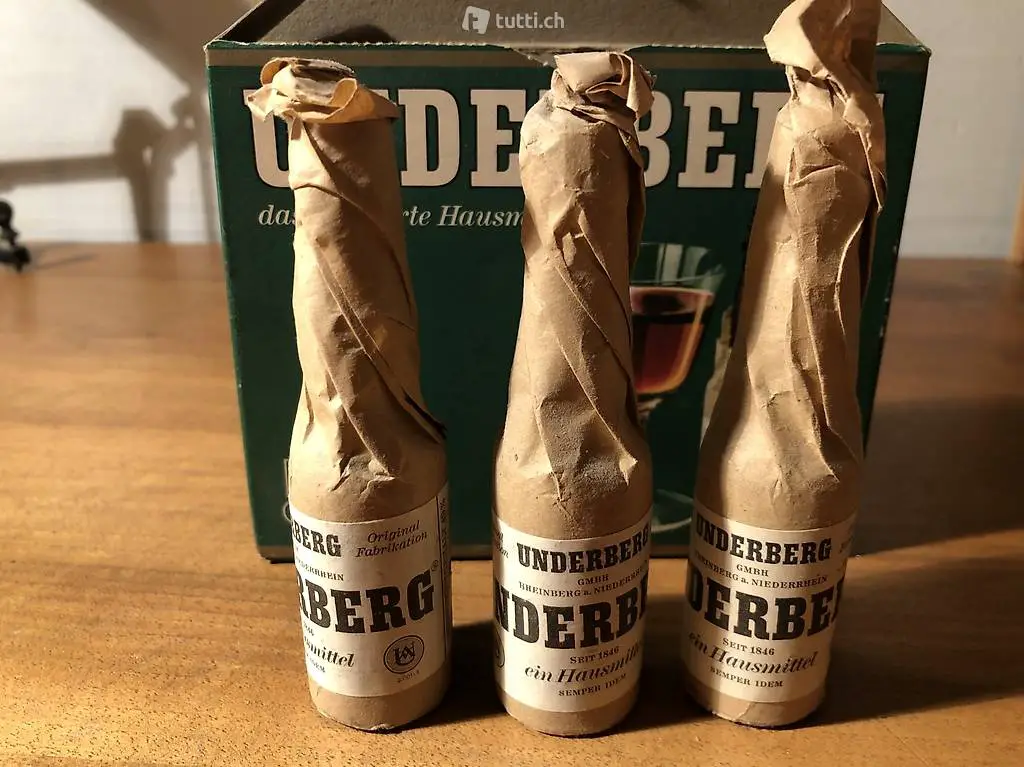 3 Antike Underberg 20 ml mit Schachtel