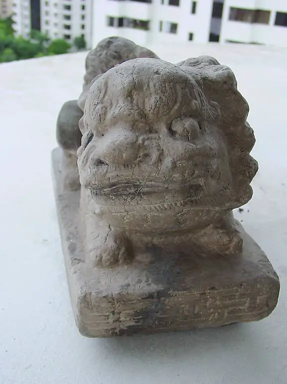 Steinskulptur China, Fo Hund, Original Qianlong, 1736-1795