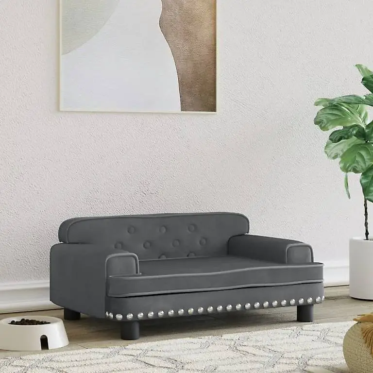 Hundebett Dunkelgrau 70x45x30 cm Samt