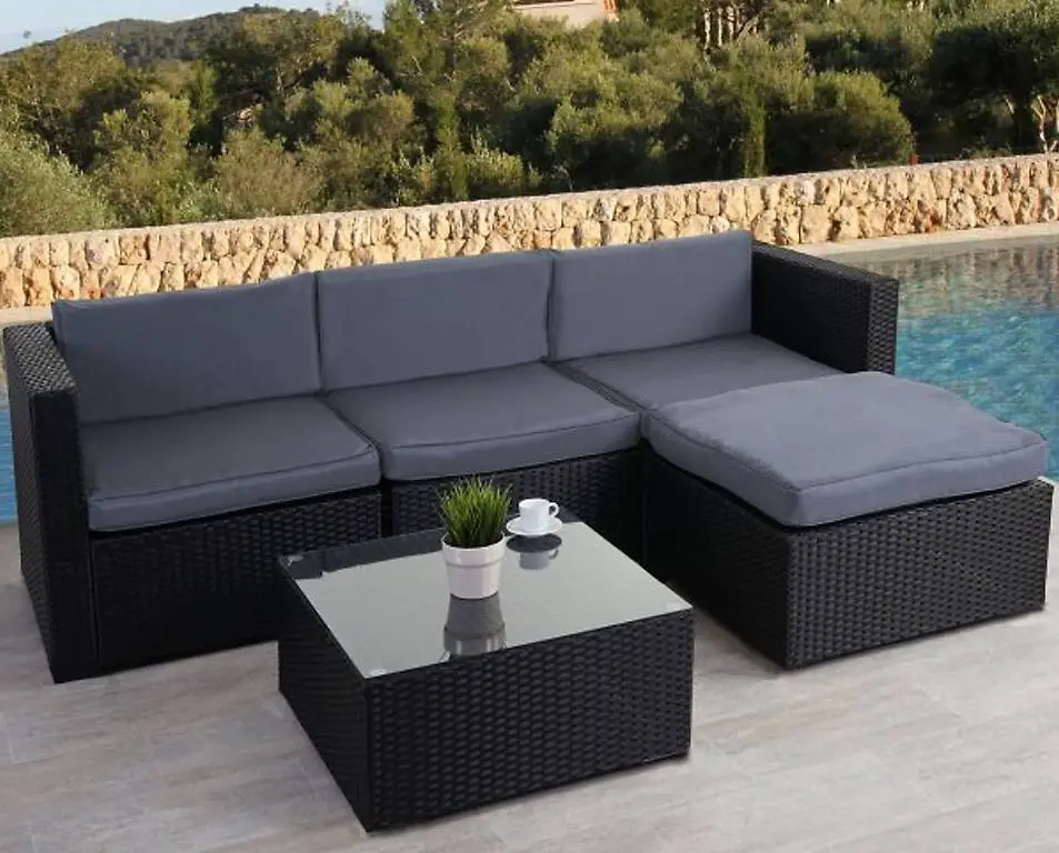 Gruppo di sedute da giardino Rattan