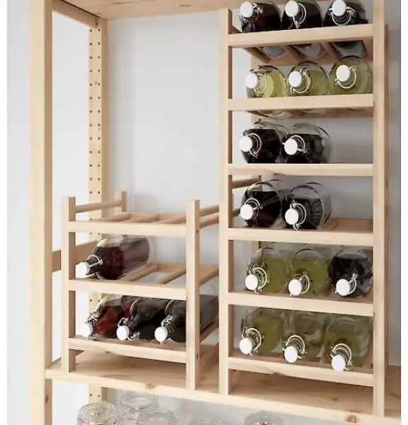 Flaschenregal für 9 Flaschen, Massivholz, 2 Stück davon