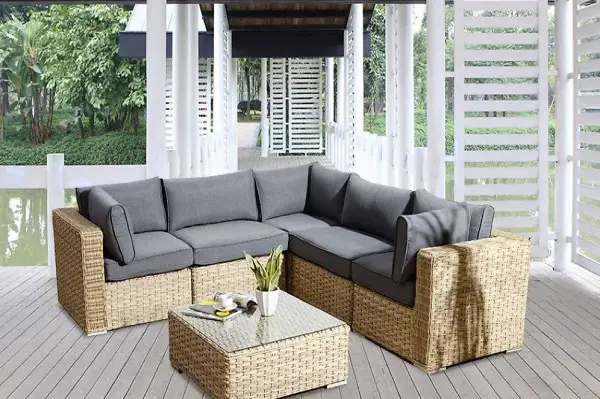 Versand kostenfrei - Lounge aus Rattan Hellbraun