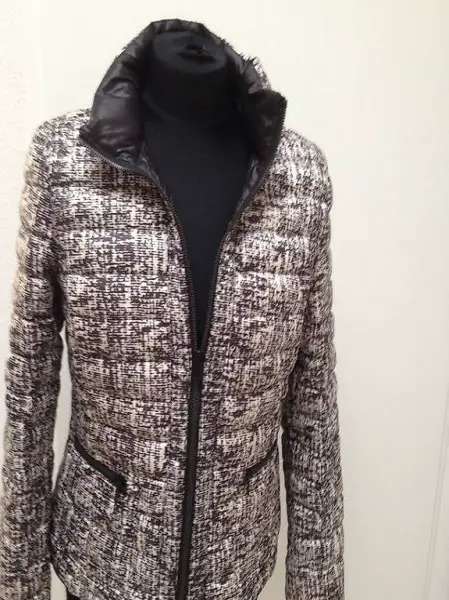 Jacke Uebergangs-Jacke Frühlingsjacke schwarz/weiss S/M