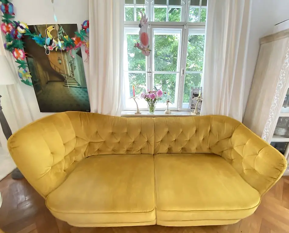 Sofa Chesterfield Samt Vintage Style