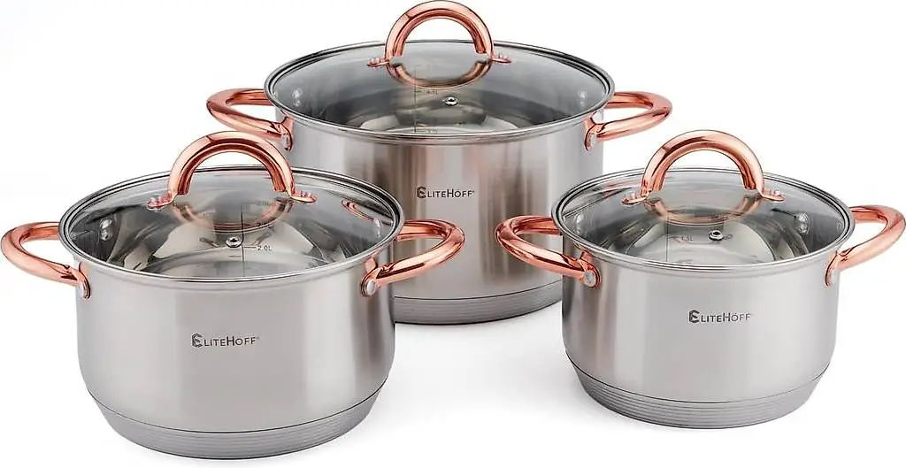 EliteHoff Topfset Induktion, Kochtopf Set mit Glasdeckel, 7-