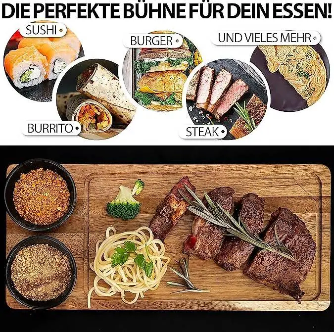 FSC Akazienholz Servierbrett Set 34x15,5 cm