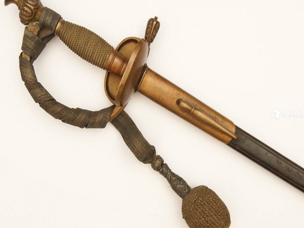  Antiker deutscher Beamtendegen mit Scheide und Schlagband