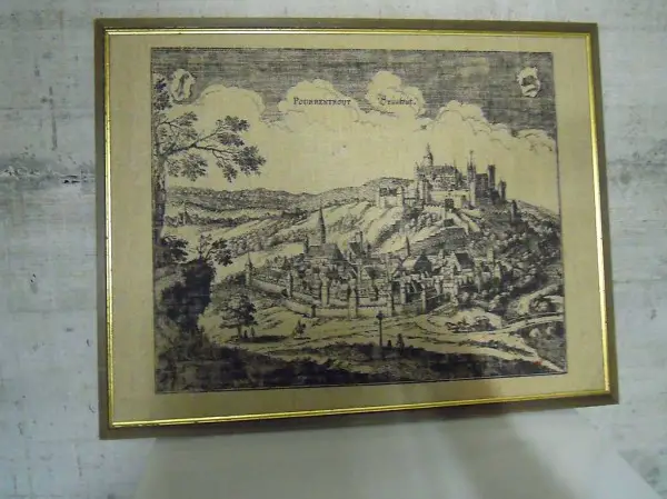 vue de Porrentruy imprimé sur toile de jute