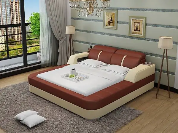  WASSERBETT HOTEL DOPPEL LEDERBETT POLSTERBETT WASSER LB8823