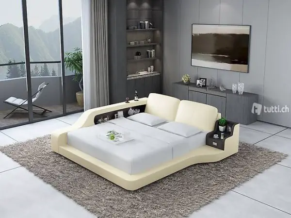  WASSERBETT HOTEL DOPPEL LEDERBETT POLSTERBETT WASSER LB8841