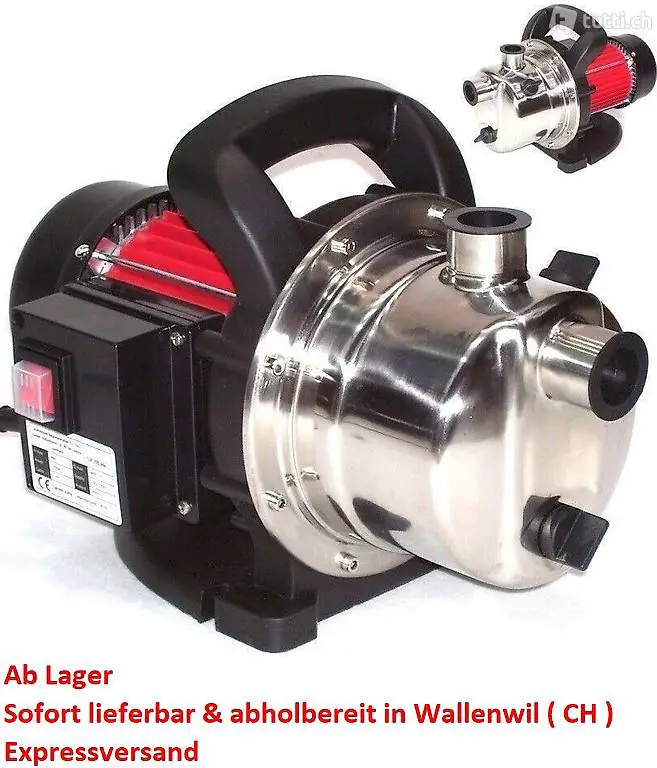  Edelstahl Gartenpumpe 1200W Kreiselpumpe Teichpumpe