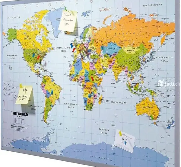  Pinnwand Weltkarte XXL