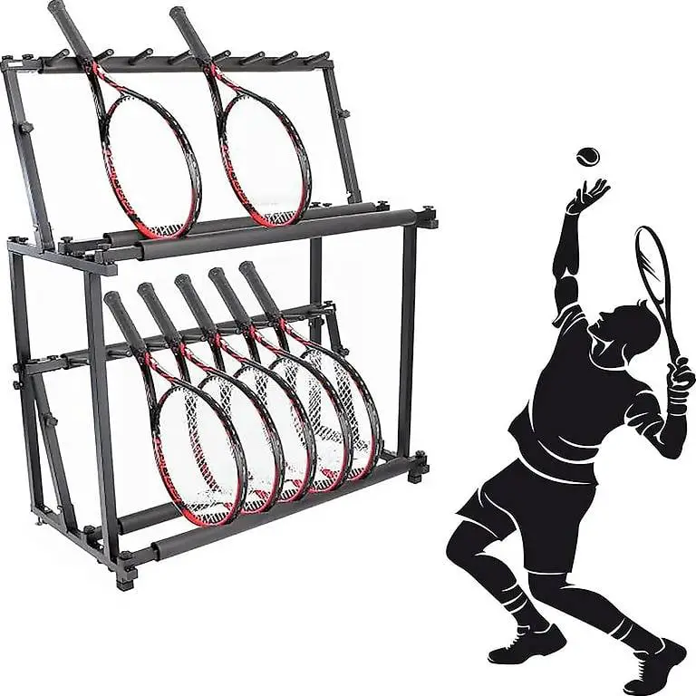 MIDUOLAI Tennisschläger Aufbewahrungsregal, Tennisschläger H