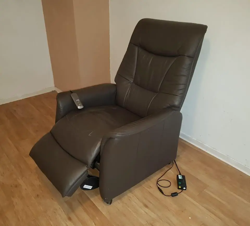 Fernsehsessel / Relaxsessel elektrisch Leder braun (44818 )