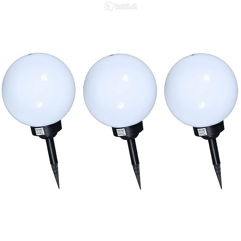  Solarlampe rund 20 cm 3er-Set