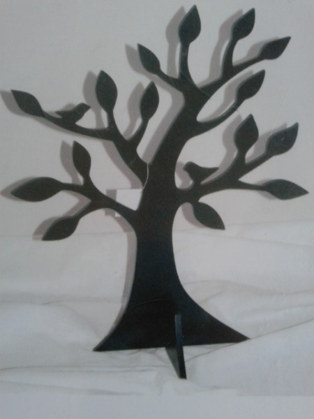 Schmuckhalter dunkel mit Vögel aus Holz (Handarbeit)