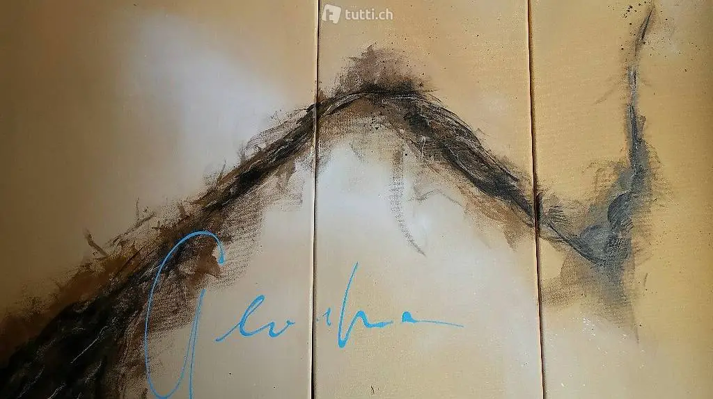 Selbstgemaltes Acryl-Bild "Gerhard 2015"/3-teilig