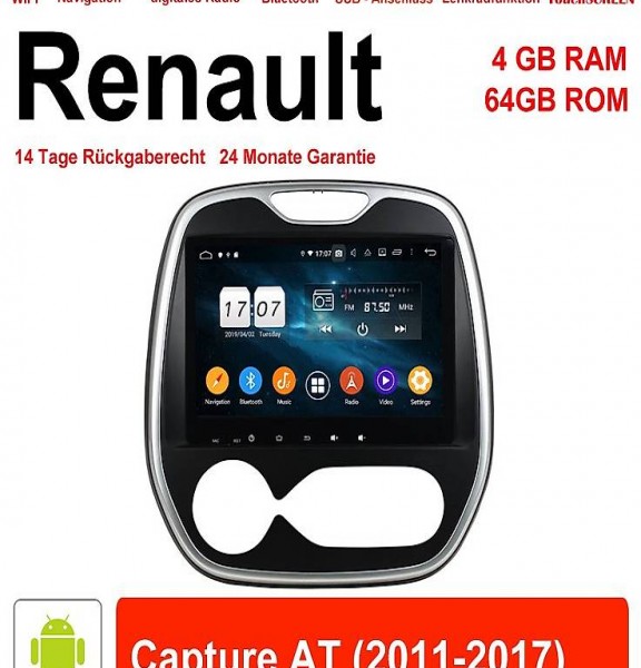  9 Zoll Android 9.0 Autoradio 4GB+64GB Für Renault Capture AT