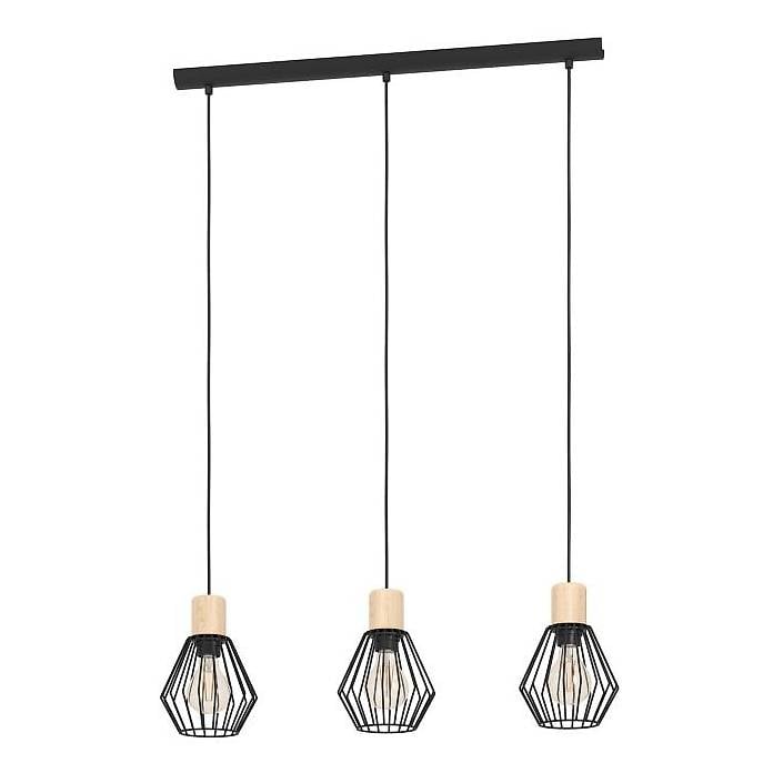 Pendelleuchte PALMORLA 60W E27 IP20 schwarz / braun