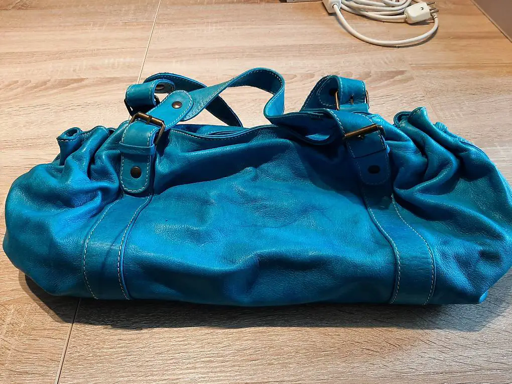 Echtleder Handtasche türkis