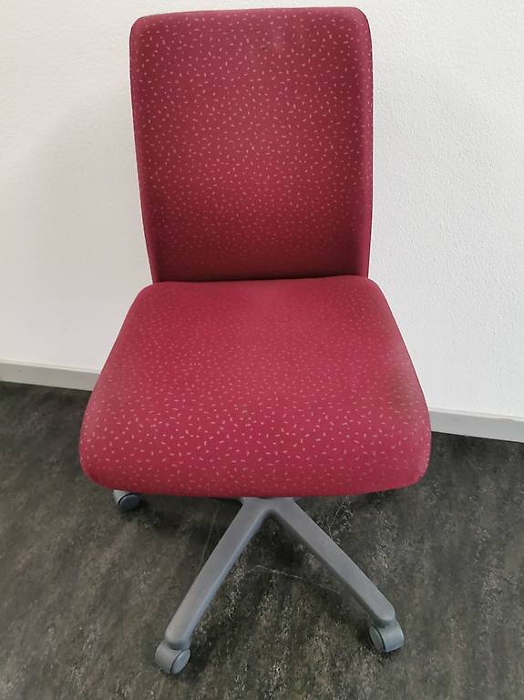Girsberger Pronto Bürodrehstuhl, Polsterung rot gemustert