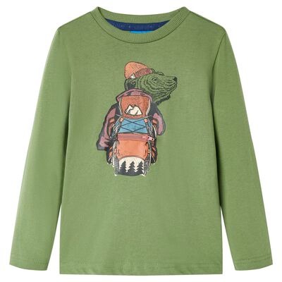  vidaXL Kinder-Langarmshirt Helles Khaki 140