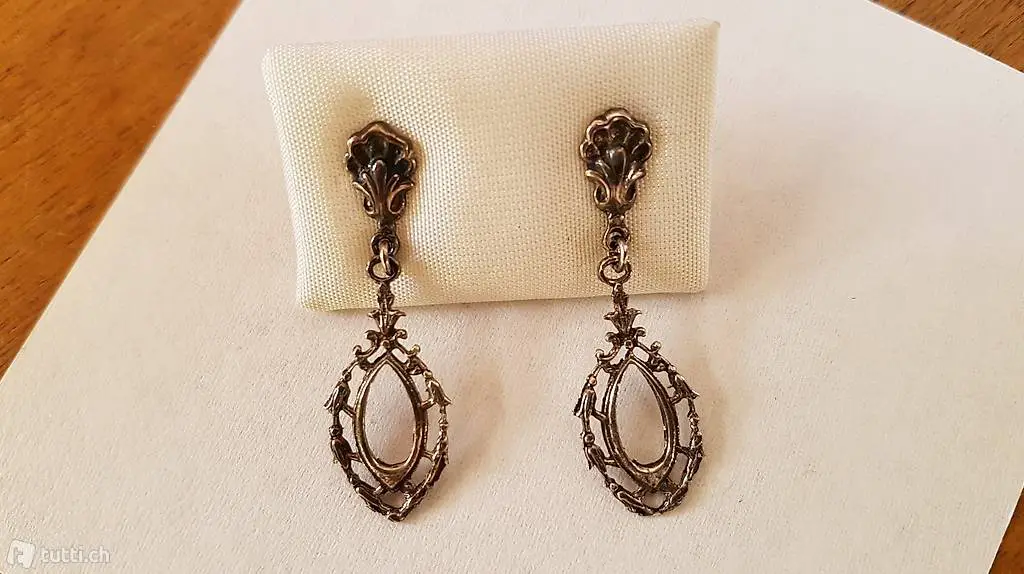 Ohrringe nostalgisch Motiv 1900, Silber 800