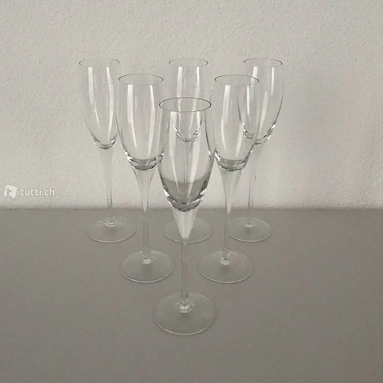 Hochstielige Champagnergläser, Sektglas - Stück 6.00